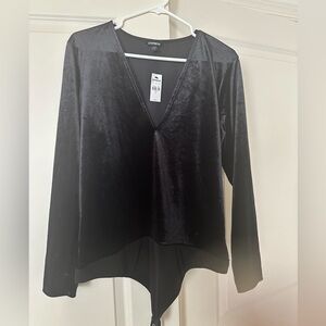 Contour Velvet V-Neck Long Sleeve Bodysuit